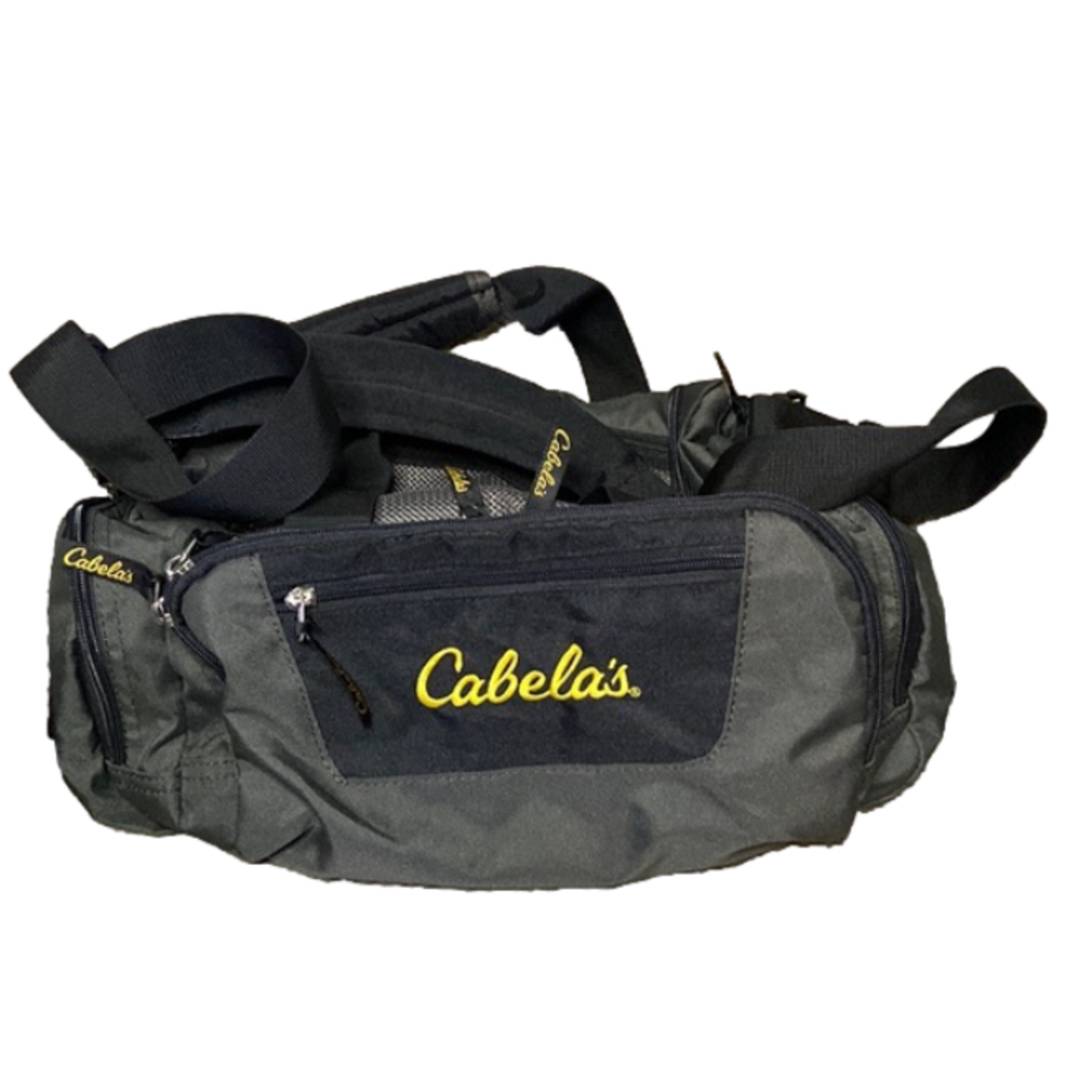 Cabela’s Travel Gear Catch All Shoulder Bag Pockets Greenish Gray Black